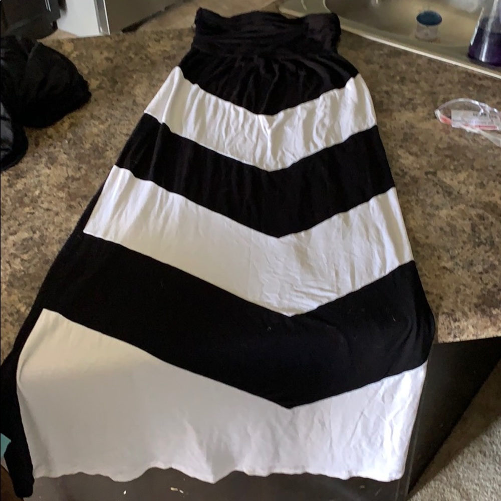 Black and white chevron maxi dress